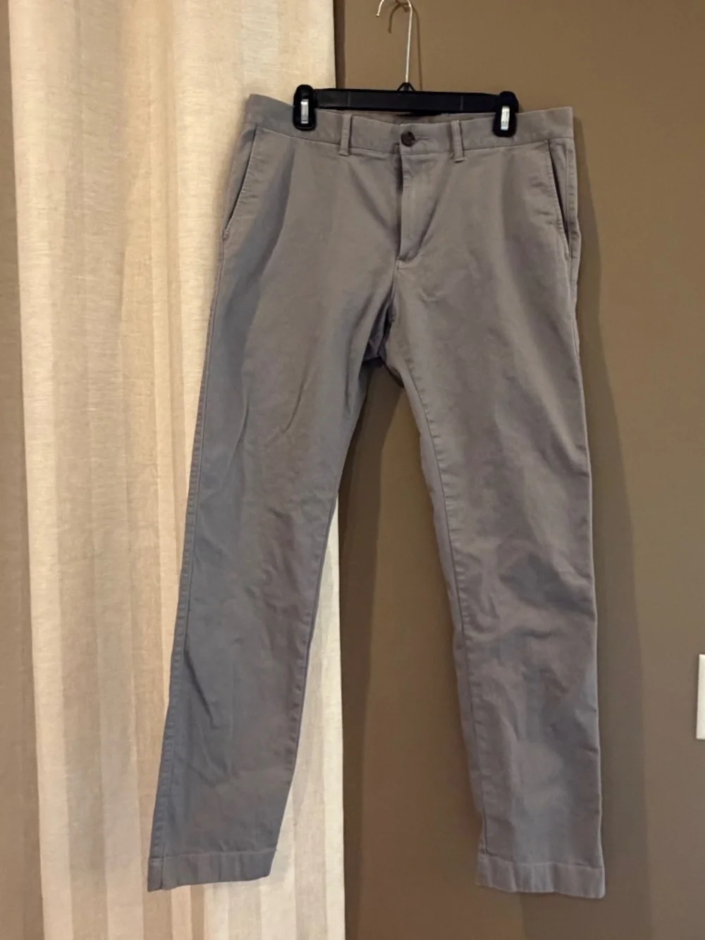 J. Crew Flex Gray Pants Slim Stretch Performance Chino Casual, Size 32x32